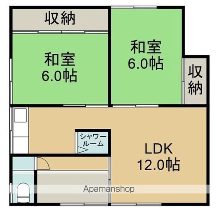 昭和1丁目3番一棟二戸左の間取り