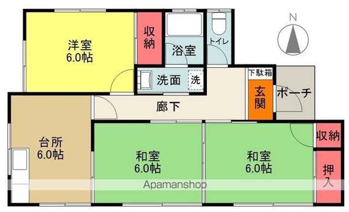 福島県いわき市泉玉露5丁目(一戸建)の賃貸物件の間取り