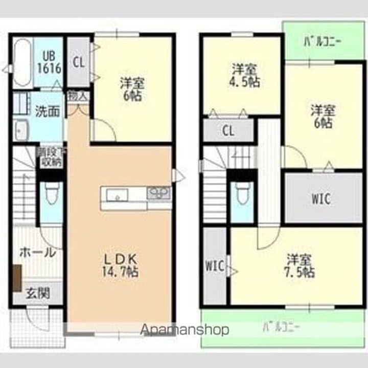 愛知県名古屋市守山区新守町(一戸建)の賃貸物件戸建ての間取り