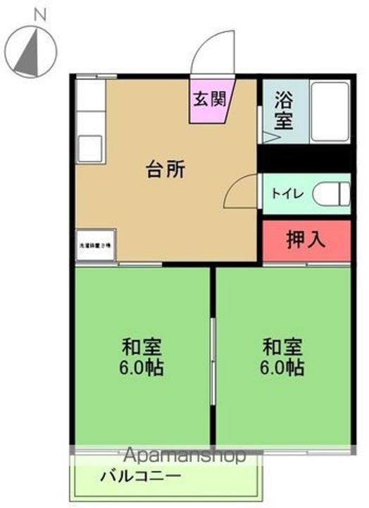 愛宕ハイツ201の間取り