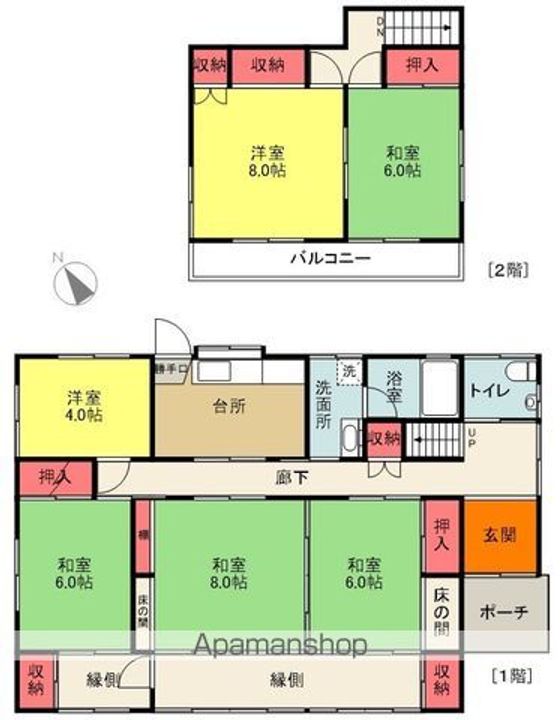 福島県いわき市常磐下船尾町村山(一戸建)の賃貸物件の間取り