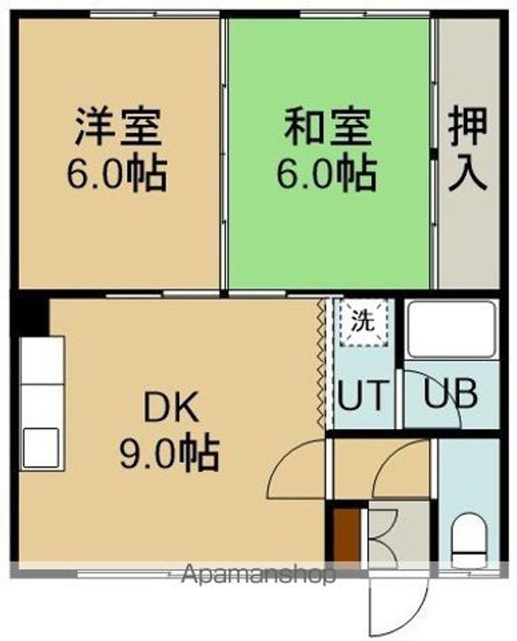 ハイツ柏谷(ハイツカシワヤ)6の間取り