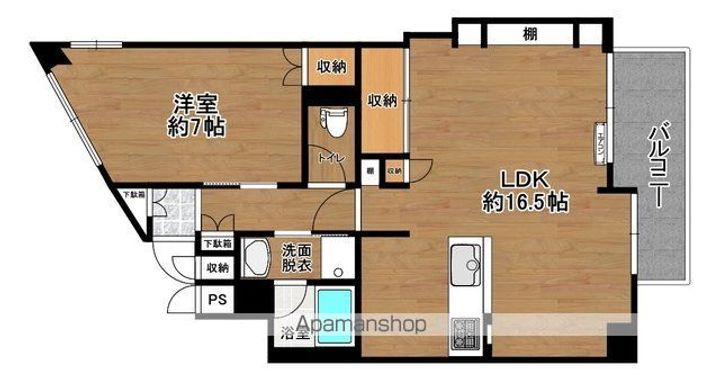 福島県郡山市並木2丁目の賃貸マンションの間取り