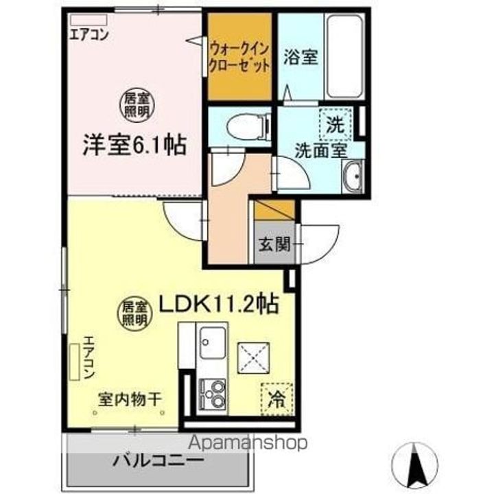 CLOCHETTE KAWAWADA A棟の間取り