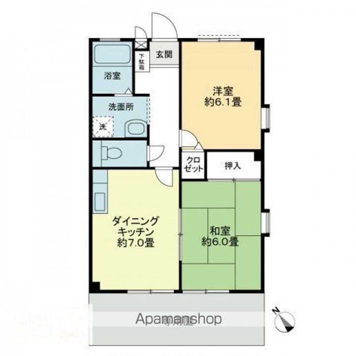 フォブール川津 D棟の間取り