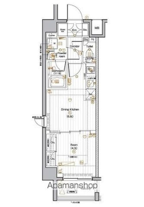 東京都豊島区池袋本町3丁目の賃貸マンションの間取り
