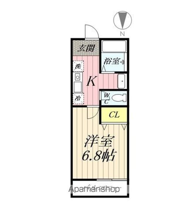 埼玉県吉川市美南4丁目の賃貸アパートの間取り