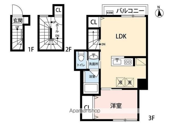 東京都杉並区天沼1丁目の賃貸アパートの間取り