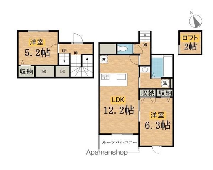 東京都八王子市小宮町の賃貸アパートの間取り