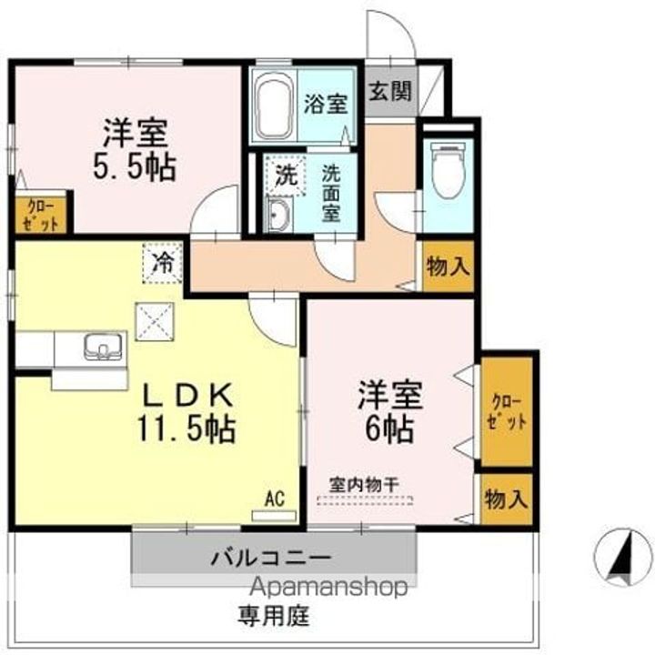 フローラルガーデン土器東の間取り