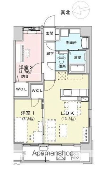 福岡県福岡市東区原田1丁目の賃貸マンションの間取り