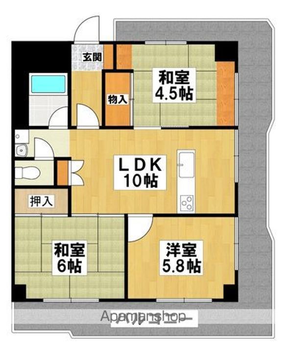 朝日プラザフェニックス508の間取り
