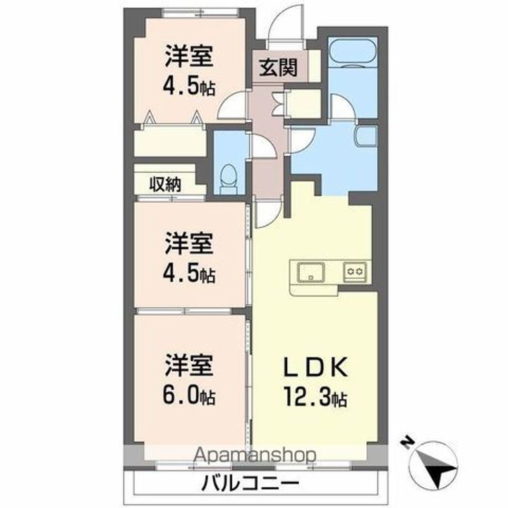 ヒュース一丘弐番館の間取り