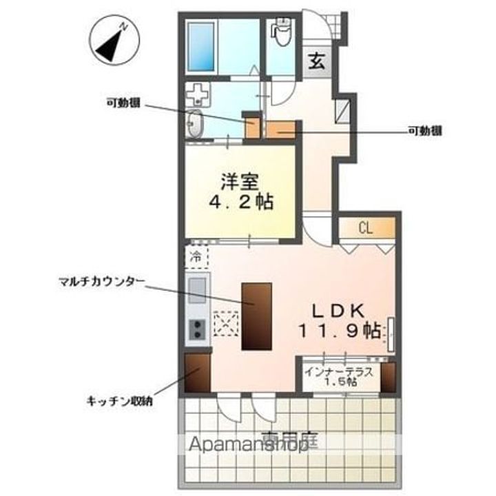 滋賀県東近江市小脇町の賃貸アパートの間取り