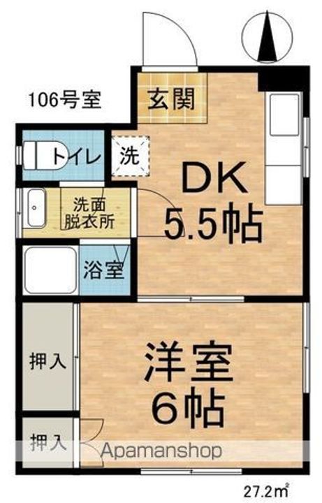 長野県松本市高宮東の賃貸アパートの間取り
