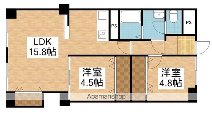 新潟県新潟市東区宝町の賃貸マンションの間取り