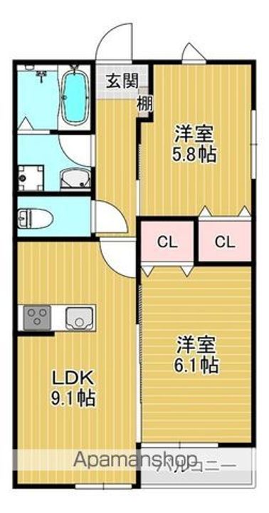 LEAF津福駅南の間取り