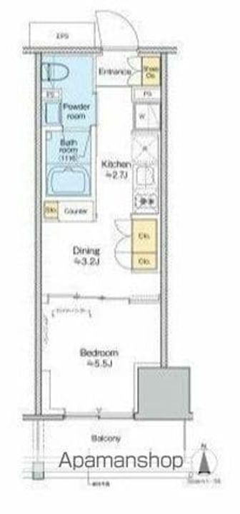 プラウドフラット四谷三丁目の間取り
