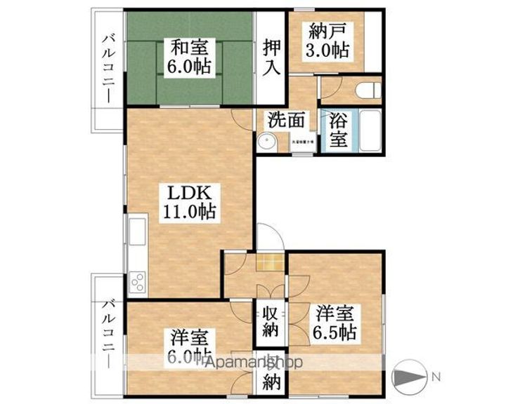 アベニュー11A棟201の間取り