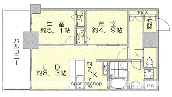 ゼクシオン博多603の間取り