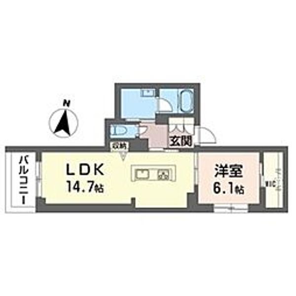 サティス・ヴィータ203号室の間取り