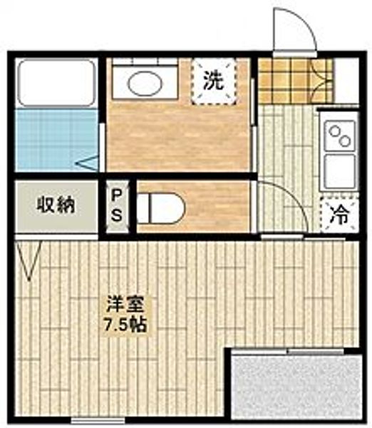 plumas北野102号室の間取り