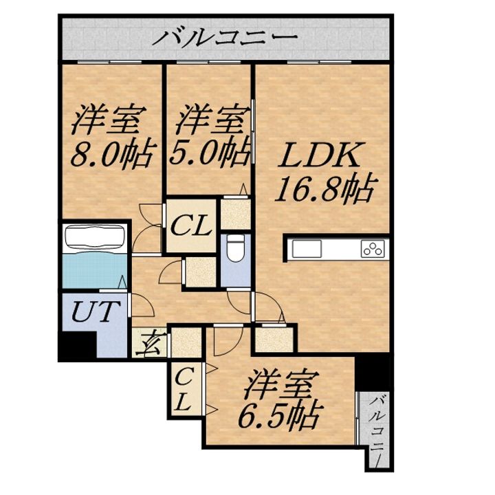 レジディア南一条イースト1305の間取り