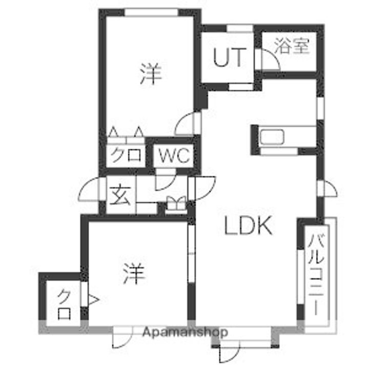 北海道札幌市中央区南四条西13丁目の賃貸アパートの間取り