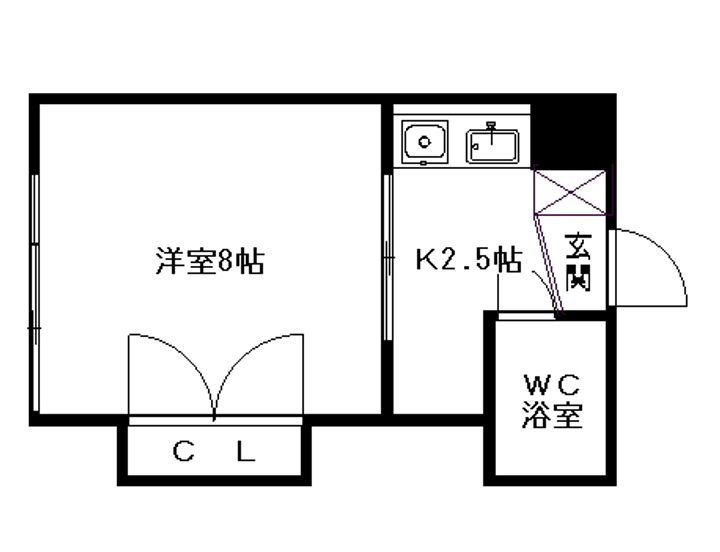 北海道札幌市中央区南十三条西7丁目の賃貸マンションの間取り