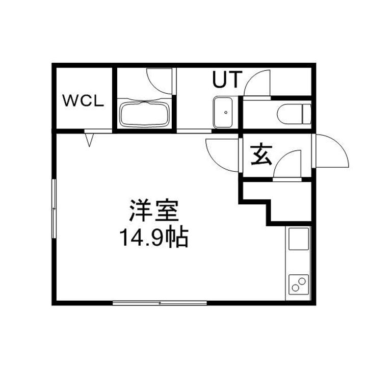 北海道札幌市中央区南八条西22丁目の賃貸マンションの間取り