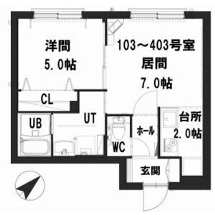 北海道札幌市白石区東札幌六条5丁目の賃貸マンションの間取り