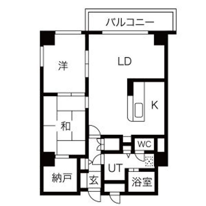 北円山シャトー桂和301の間取り
