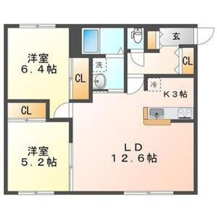 シャイニングWEST FIELD Ⅱ(ウエストフィールドツー)の間取り