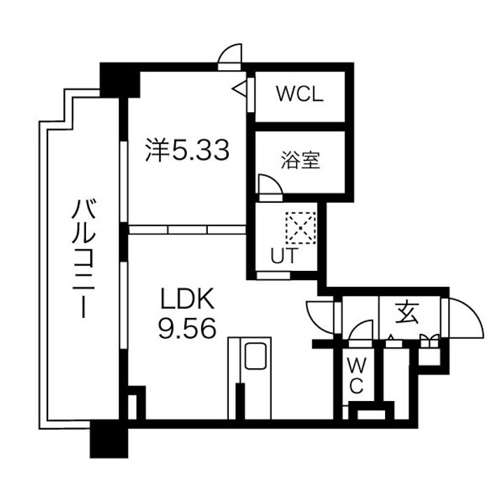 北海道札幌市中央区大通西27丁目の賃貸マンションの間取り