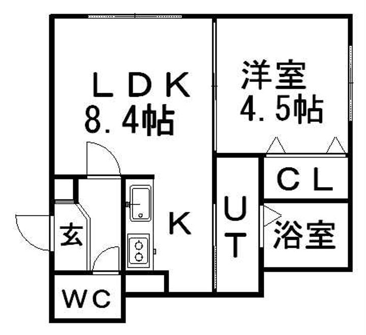 北海道札幌市白石区菊水六条2丁目の賃貸アパートの間取り