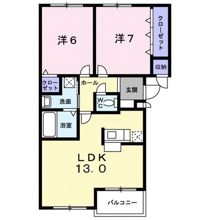 ヴィラエルンテ平和通Ⅰの間取り