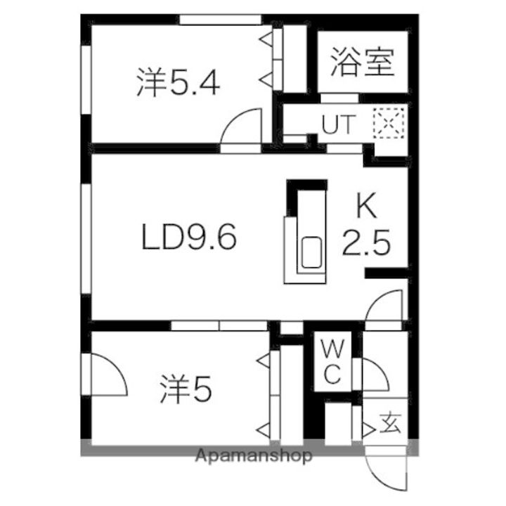 北海道札幌市豊平区月寒西二条6丁目の賃貸マンションの間取り