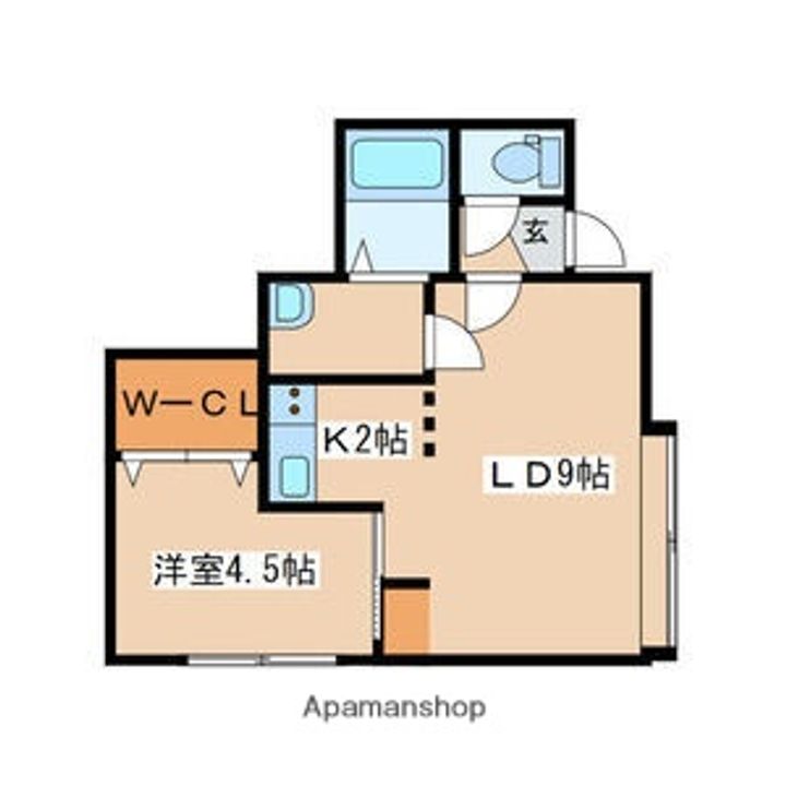 北海道札幌市北区新川三条4丁目の賃貸アパートの間取り