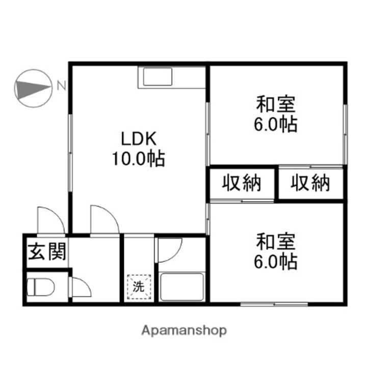 北海道札幌市北区篠路五条6丁目の賃貸アパートの間取り