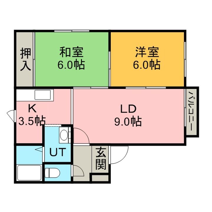 北海道札幌市北区篠路七条3丁目の賃貸アパートの間取り