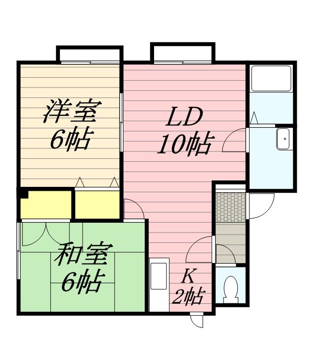北海道札幌市北区あいの里二条3丁目の賃貸アパートの間取り