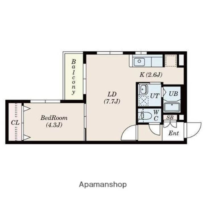 北海道札幌市北区北三十八条西2丁目の賃貸マンションの間取り