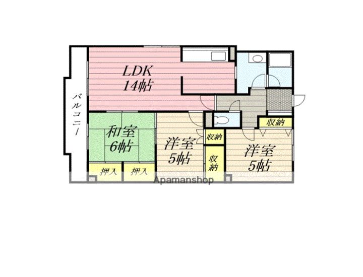 北海道札幌市北区北二十五条西16丁目の賃貸アパートの間取り