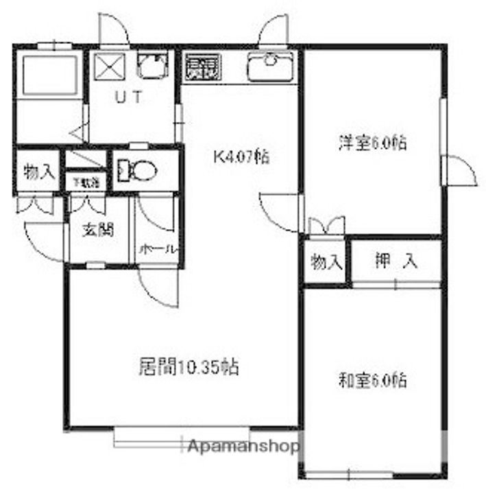 北海道札幌市北区屯田九条11丁目の賃貸アパートの間取り