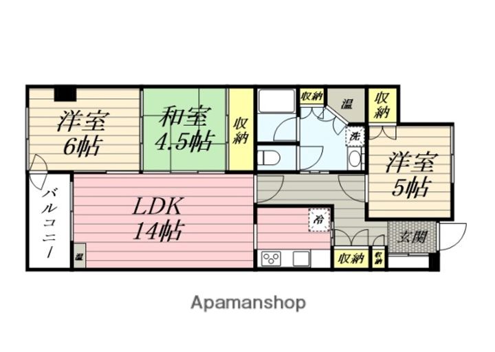 北苑マンション702の間取り