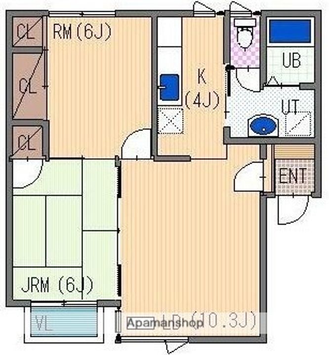 北海道札幌市東区北五十一条東7丁目の賃貸アパートの間取り
