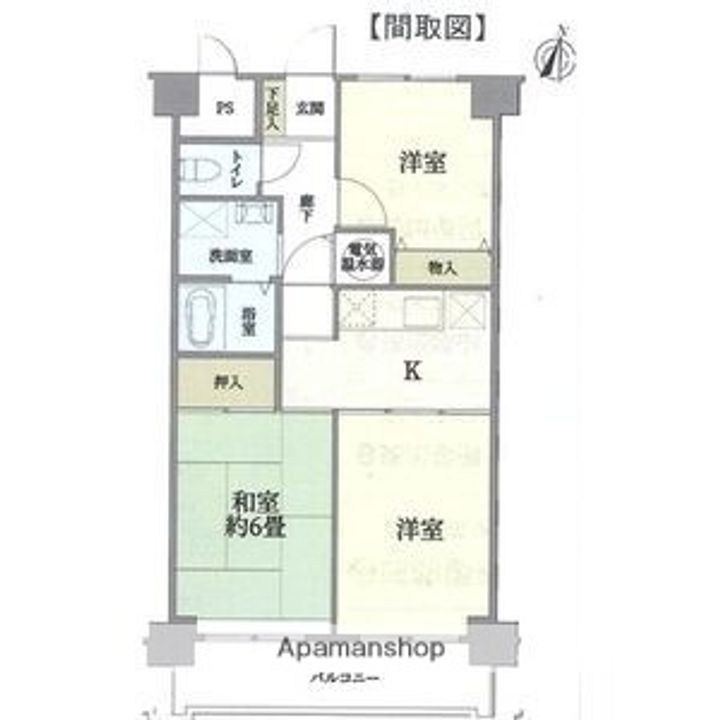 北海道札幌市東区北十八条東3丁目の賃貸マンションの間取り