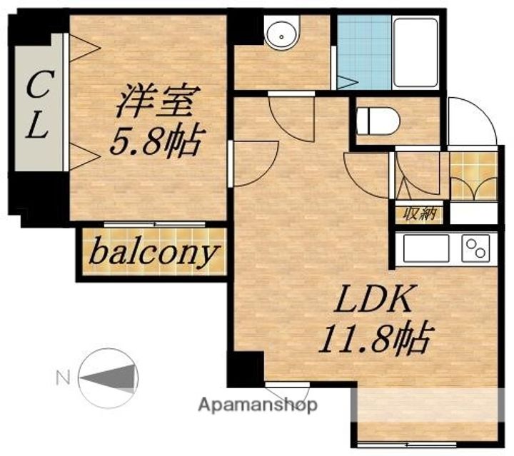 北海道札幌市中央区北二条西20丁目の賃貸マンションの間取り