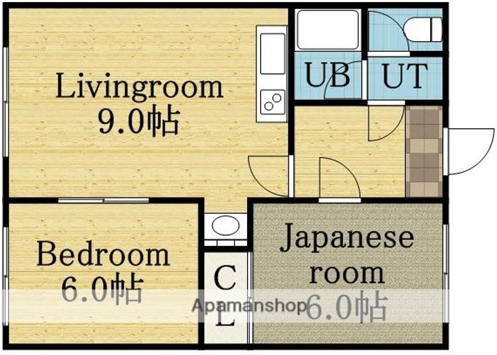 北海道札幌市東区北四十四条東13丁目の賃貸マンションの間取り