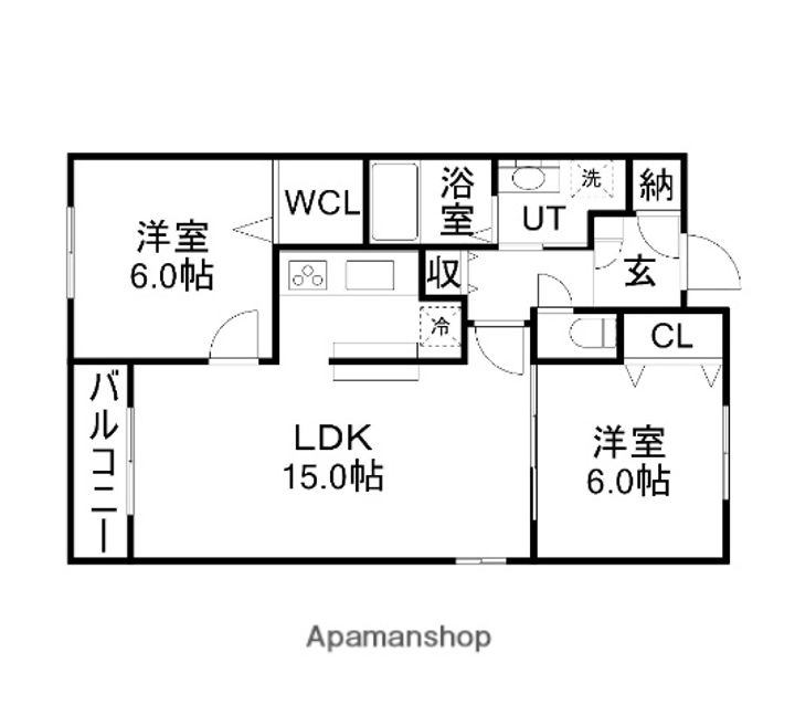 北海道札幌市西区西野二条3丁目の賃貸マンションの間取り